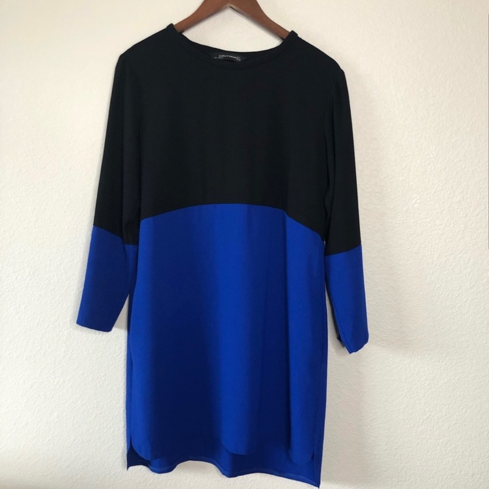 Zara Woman • Color block Long Sleeve shift dress
